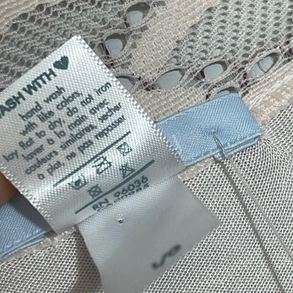 NWT EBERJEY Mabel Wrap Front Jersey Robe with Wide Lace Trim Pink Peach L Large - Picture 12 of 15